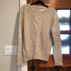 Barbour Cable Knit Beige Sweater Jumper Sz M/L